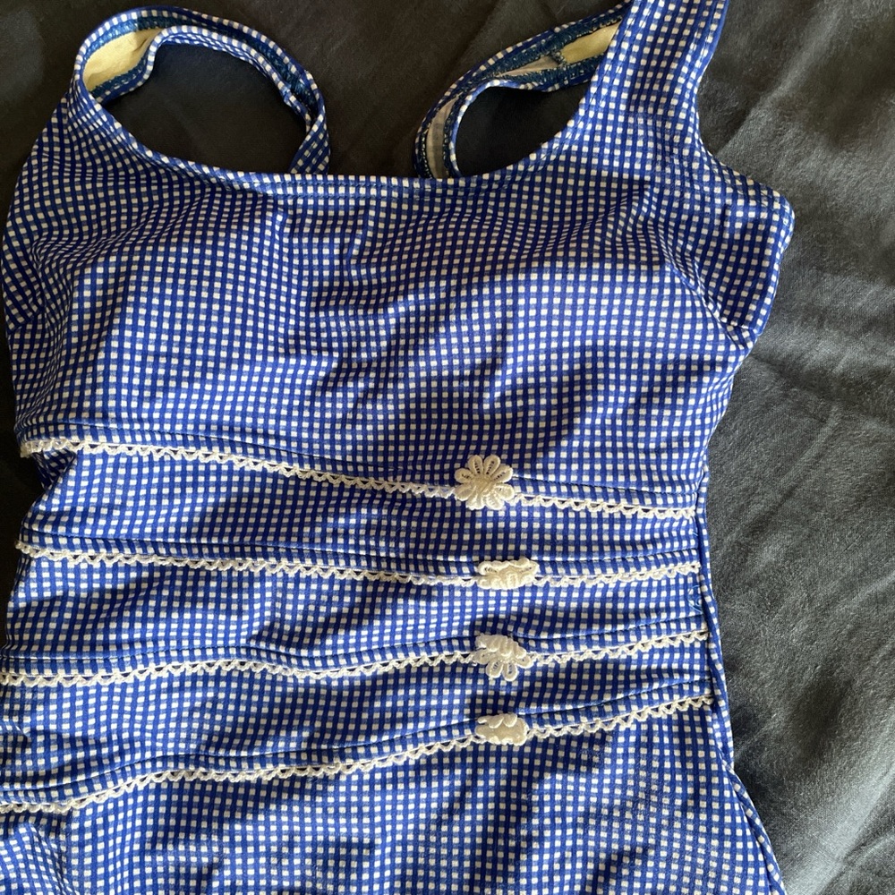 Vintage Gingham One-Piece Swimsuit